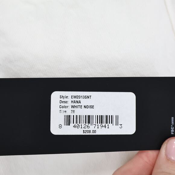 Edwin Hana Classic Straight Crop Button Fly Denim Jean White Noise Size 26 NWT - Picture 4 of 9